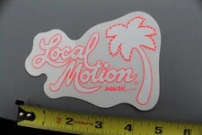 LOCAL MOTION Hawaii Surfboards Neon Orange White 80s LM2 Vintage Surfing STICKER