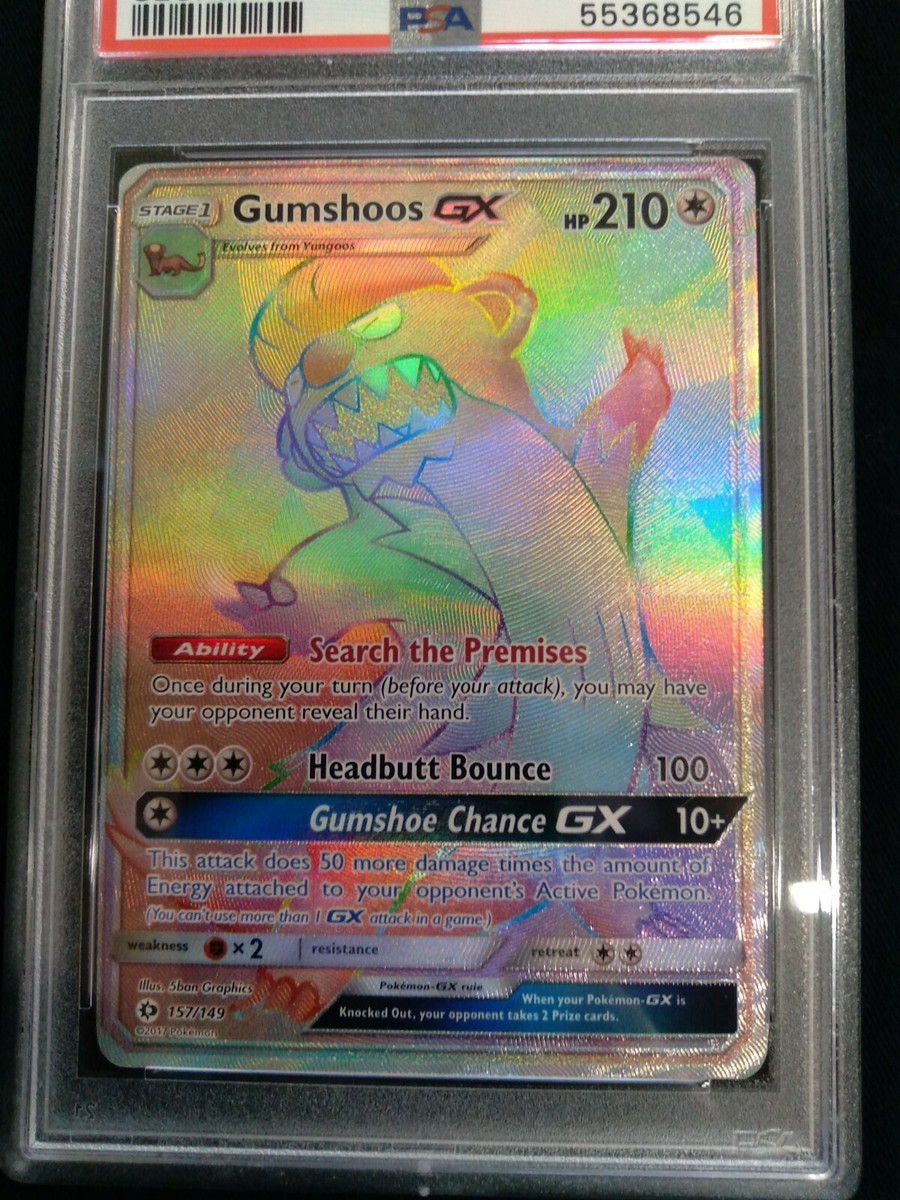 Graded PSA 8 2017 Pokemon Sun & Moon Full Art GUMSHOOS GX #157