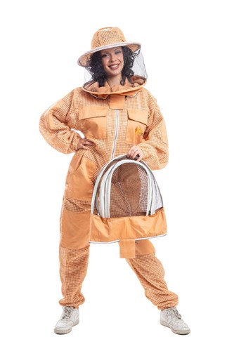 Three Layer Beekeeping Ventilated Suit with Round + Fencing Veil in Seven Color - Picture 4 of 53