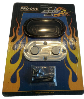 SMOOTH Black Inspection Cover by PRO ONE USA Hidden Hardware * Harley 1970-2006