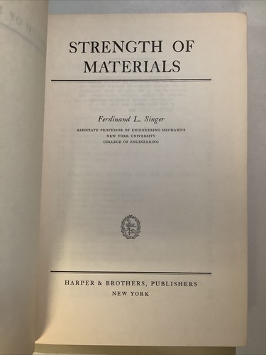 STRENGTH OF MATERIALS (1951, Hardcover) - 第 2/4 張圖片