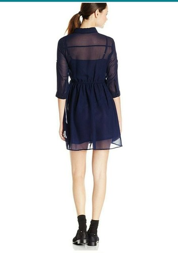 She's Cool Junior's Button Down Shirt Dress, NAVY BLUE medium - Picture 10 of 11