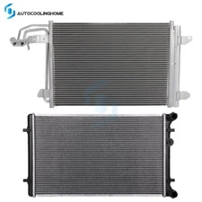 Cooling Radiator And AC Condenser For 09-12 Audi A3 2006 Volkswagen GTI Jetta