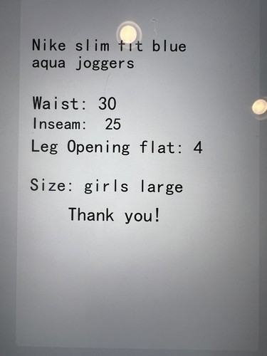 Nike Big Girls Aqua Blue Summer Athletic Joggers Size Large NEW With Tags - Picture 12 of 12