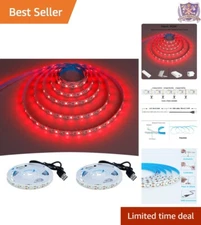 LED Strip Light 13.12ft Red Flexible USB Powered Indoor Decorative Lighting