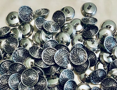 100 Silvertone~Metal~WIRE SHANK~Decorative 5/8"~Buttons~Sewing~Crafts~Jewelry - Picture 2 of 2