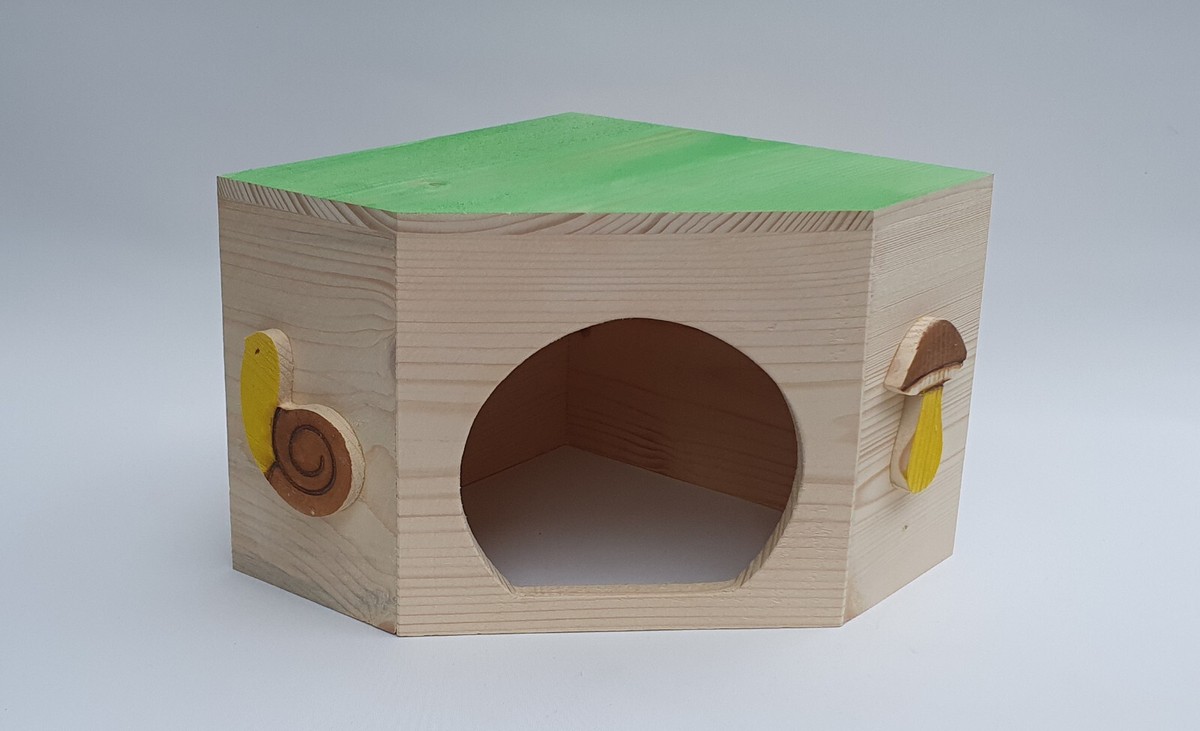 Guinea Pig Wooden Square House Hamster Chinchilla Animals Rodents