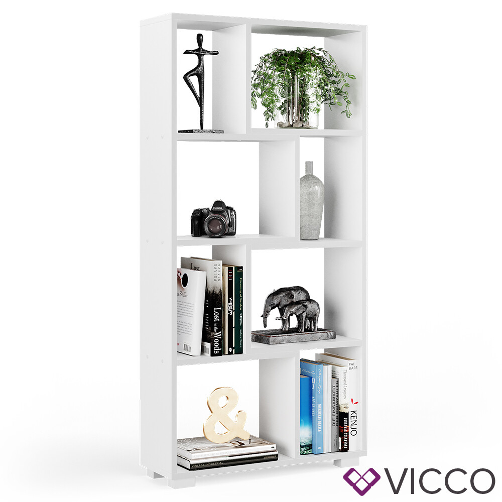 Séparateur de pièce Vicco Domus, compartiments ouverts, blanc, bibliothèque