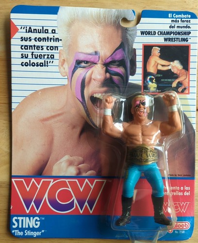 WCW 1990 Galoob UK/Spanish STING in Blue Trunks MO...