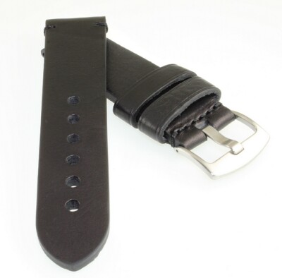 Vintage Rindleder Uhrenband Modell Vintage-Persio schwarz 22 mm