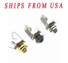 2-Pack Mono Metric/American 3/8"-32 Thread Guitar/Bass Brass Output/Input Jack