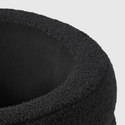Mid-Century Modern Faux Sherpa Round Storage Ottoman - Picture 7 of 73