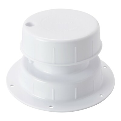 White Plastic RV Plumbing Roof Vent Cap 1'' to 2 3/8'' Leisure Coachworks