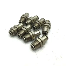 Lot of 8 Push to Connect Brass Tube Unions 1/4" Tubing