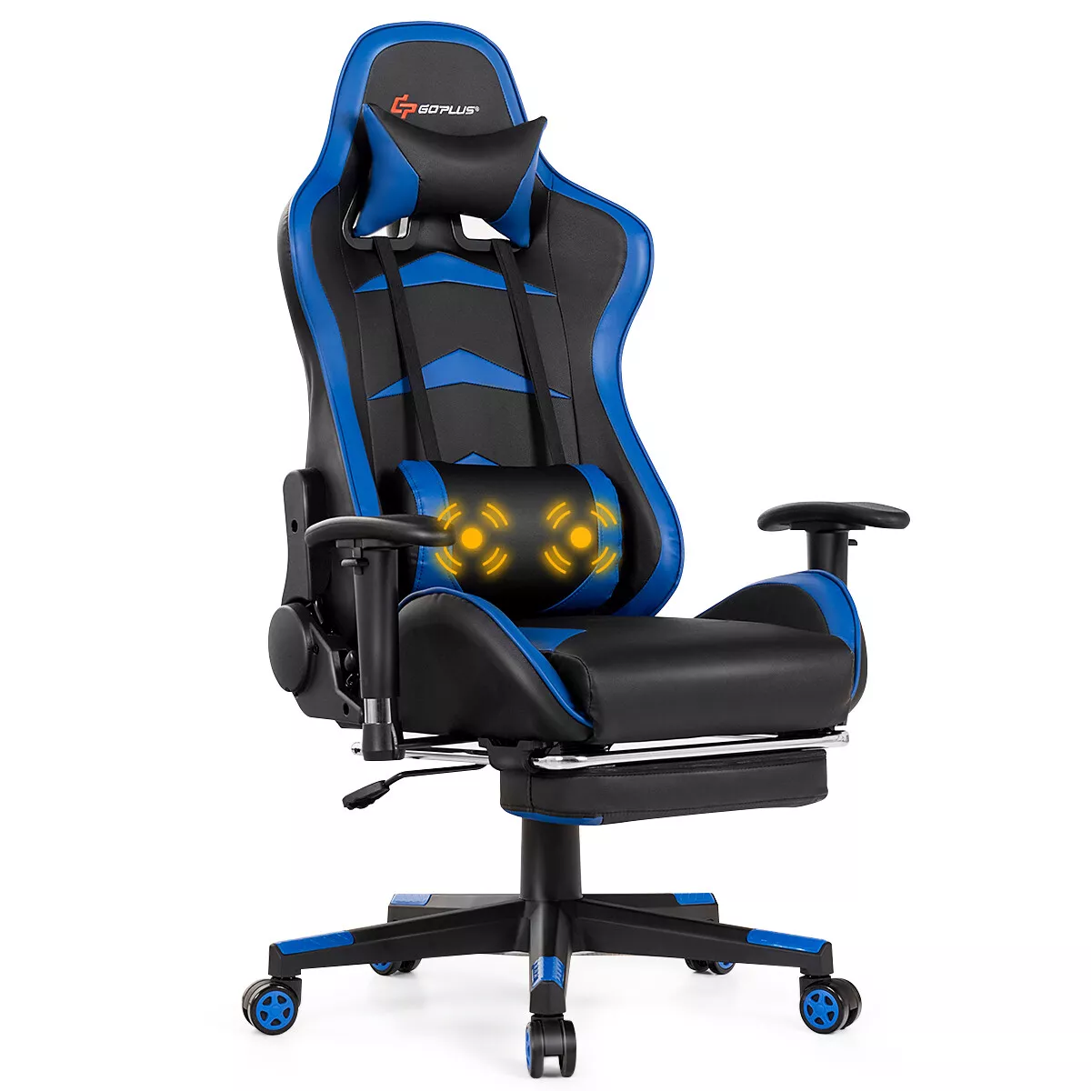 Blue reclining online gaming chair
