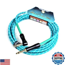 Dan's Guitar Store Instrument Cable (6m / 20ft Inline/Right-angle) 1/4 Jack 2