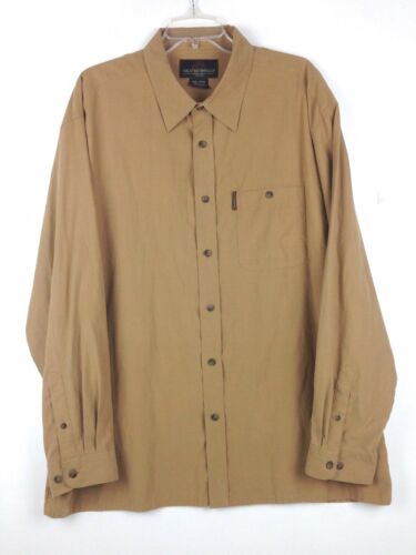 WEATHERPROOF Men’s Casual Pocket Shirt LS Suede Finish Brown Sz XXL