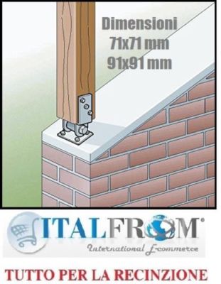 Staffa Supporto Per Palo Legno 90x90 Mm - Zincata A Caldo, Per Cordoli E Muri | 150x150x150 Mm