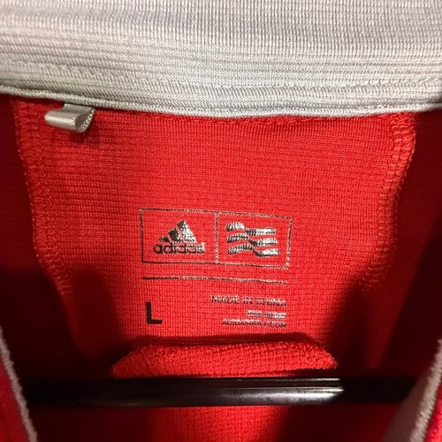Adidas Quarter Zip Pullover Herren Large Rot 3-Streifen Langarm - Bild 2 von 5