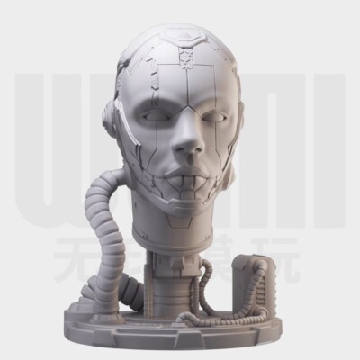 1/10 resin Bust figure ModelPunk style mechanical female head sculpture