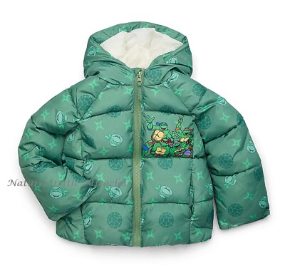 Teenage Mutant Ninja Turtles Puffer Jacket Coat Boys Size 2 3 4 Toddler 2T 3T 4T
