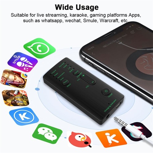 Mobile Phone Computer Sound Card Portable Mini Voice Changer Converter Device US - Afbeelding 5 van 13
