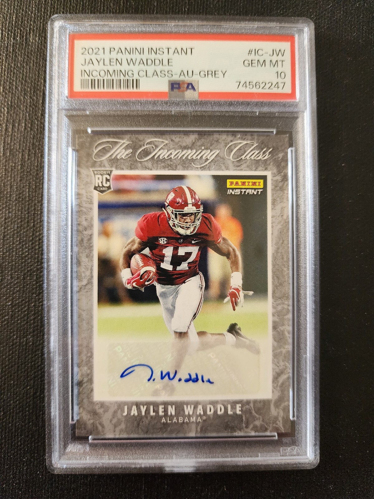 Jaylen Waddle Panini Instant the Incoming Class #ICJW Autograph-Grey