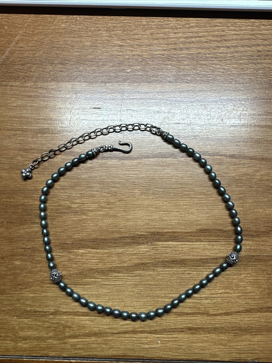 Barbara Bixby Sterling Silver & Gray Pearl Necklace 16-20