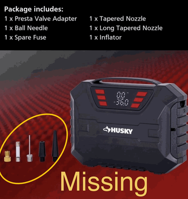 #ad Husky 12 Volt DC Air Compressor Pump w Digital Pressure Gauge LED Light $19.95