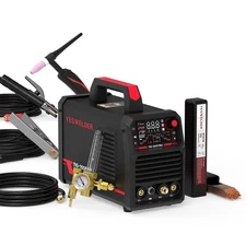 YESWELDER TIG-205P 205A TIG Welder with Regulator & TIG Rods, 110V/220V