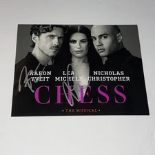 Lea Michele & Aaron Tveit Signed Chess Broadway 8x10 Photo 1