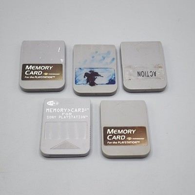 Lot Of 5 PlayStation 1 Memory Card PS1 PS One Tested & Working Third Party