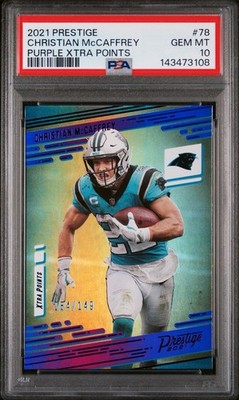 2021 Panini Prestige - Christian McCaffrey #78 Xtra Points Blue /249 PSA 10