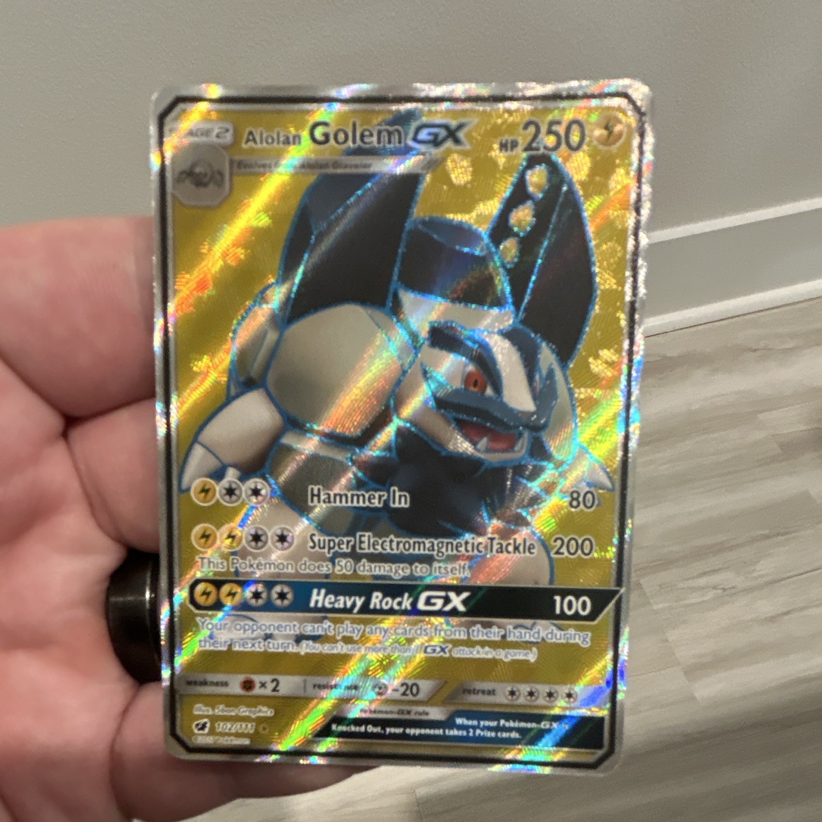 Alolan Golem GX 102/111 SM Crimson Invasion Ultra Rare Holo EN