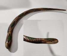 Flexible Wooden Snake Toy Handcrafted Wiggly Wood Vintage Green Articulated