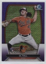 2023 Bowman Mega Box Chrome Purple Mojo Refractor 73/250 DL Hall #9 w6f