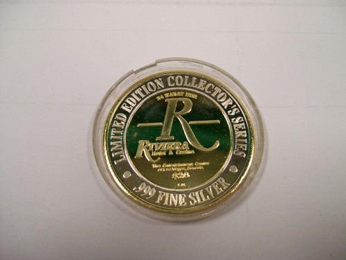 Riviera Las Vegas $20 Silver Strike Token 24k HGE Gold .999 Fine Silver  YS7357