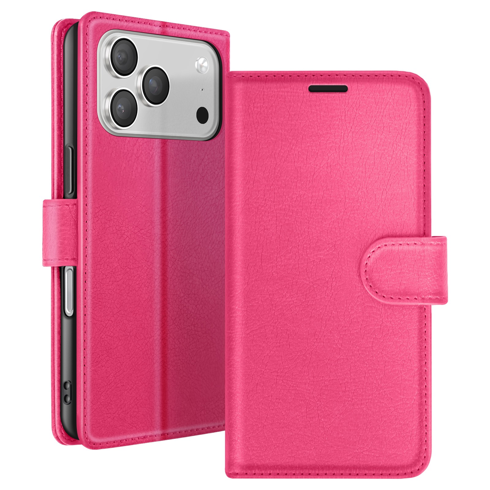 Étui portefeuille iPhone 17 Pro antichoc fuchsia Zanaé anti rayure d'écran