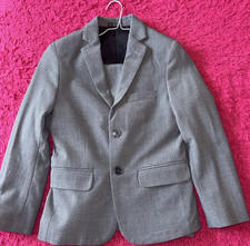 Calvin Klein Gray 8 Regular KIDS 2-Piece Pantsuit Lined Notch Lapel Jacket