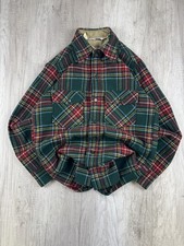 Vintage woolrich wool shirt jacket mens m checkered lumberjack shacket button up