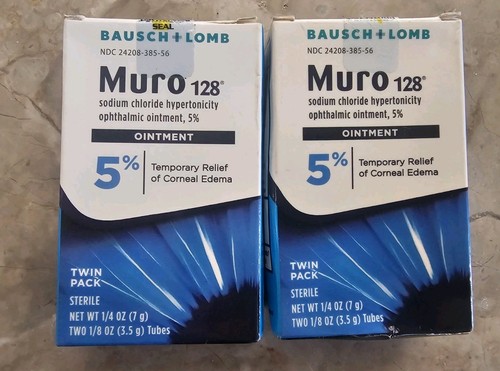 Bausch & Lomb Muro 128 Sodium Chloride Ointment 5% Twin Pack, EXP:1/26 4 PACKS - Picture 6 of 9