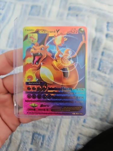 Charizard V Rainbow Foil Art Vinyl Textured Vinyl Collector Pokemon Interlaced  - Bild 1 von 2