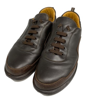 HERMES Women's Low-cut Sneakers Leather Brown EU36/US6 115084c