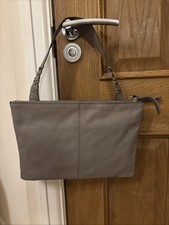 BNWOT Next Taupe Leather Shoulder Bag Double Zip Compartment New