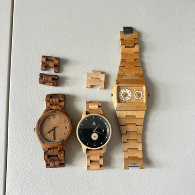Tree Hut Watch Brown Wooden Case Band (needs new batteries)