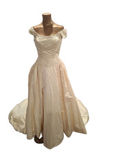 Amalia Carrera Champagne Satin BallGown