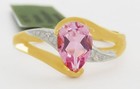 GENUINE 1.08 Cts PINK SAPPHIRE & DIAMOND RING 10K GOLD - Free Certificate — photo 1