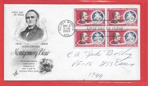 Clarence "Spike Borley" WW 2 USN Fighter Pilot ACE SIGNED Balir First Day Cover