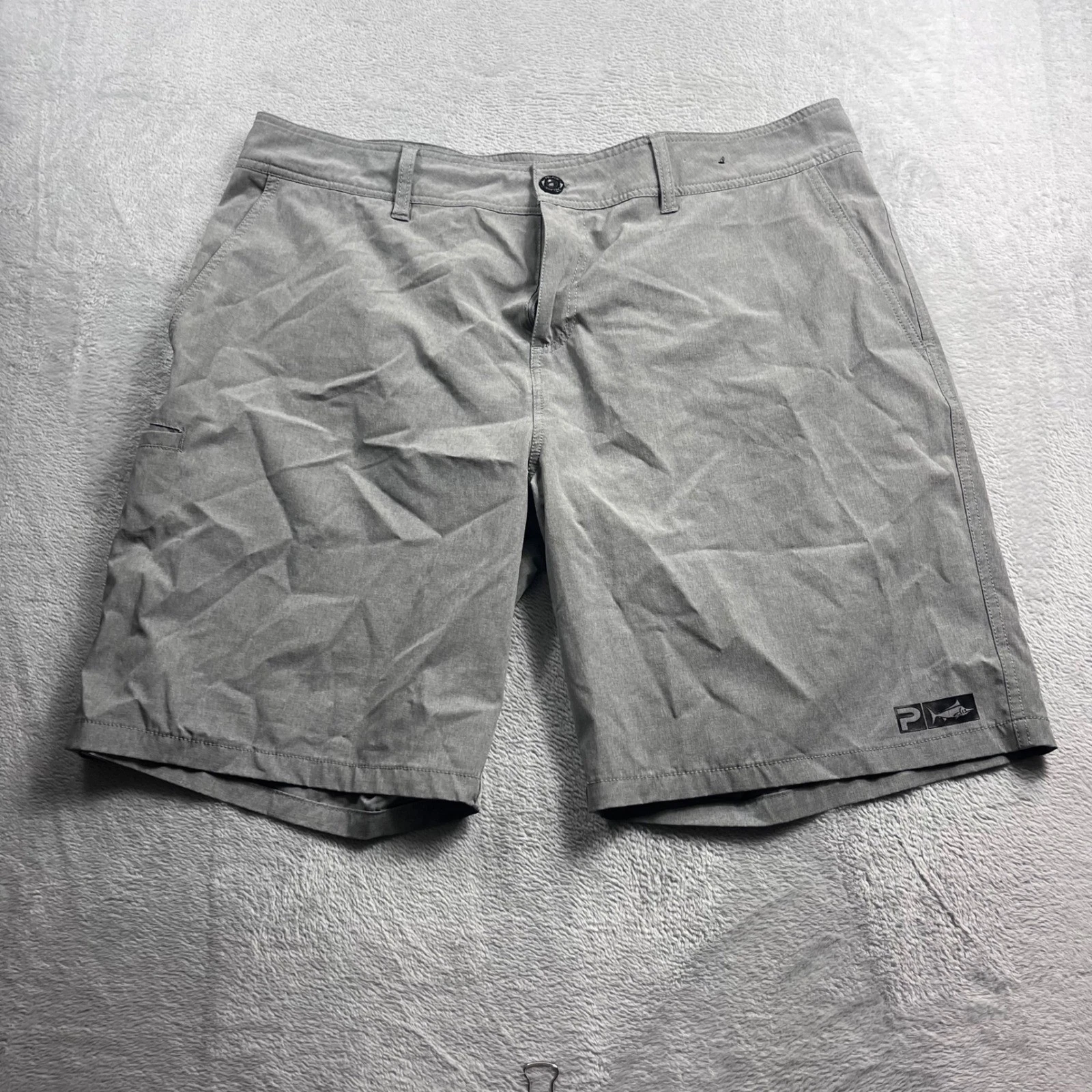 Pelagic Deep Sea Hybrid Shorts Mens 40 Grey Fishing Board Shorts Quick Dry