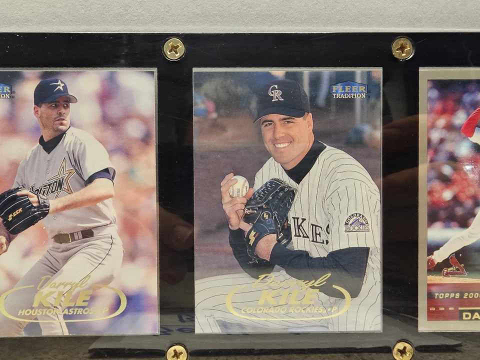 Tarjeta de béisbol Darryl Kile Rockies Cardinals MLB de oro con 3 tarjetas Foto 3 de 4
